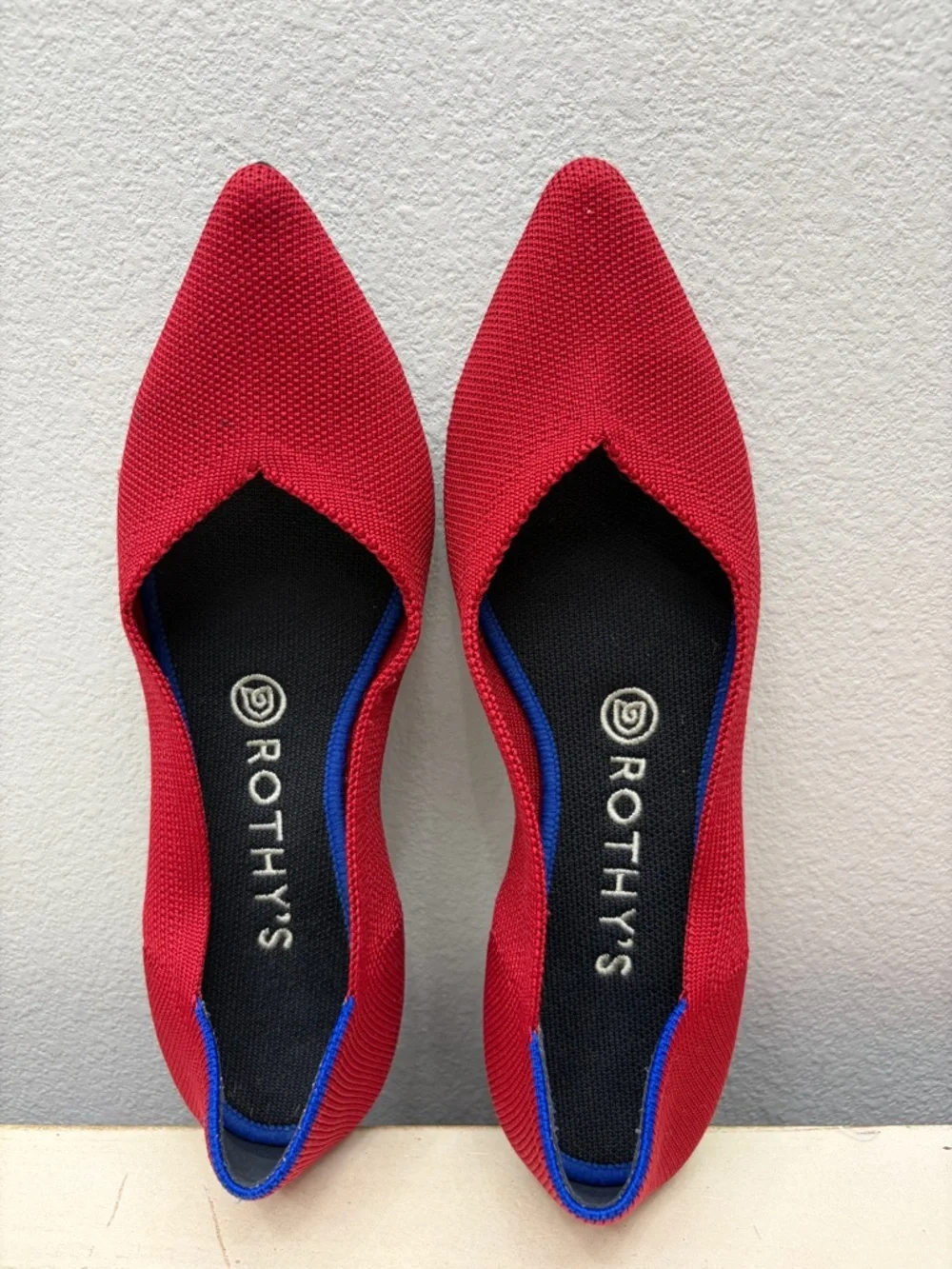 Rothy’s Red Pointed Flats Size 8.5